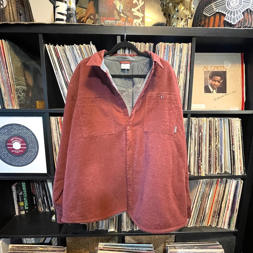 Columbia Maroon Fleece Button-up Jacket